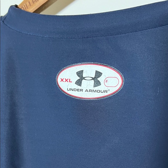Under Armour Rash Guard Navy Blue Short Sleeve Tee XXL - Picture 4 of 5